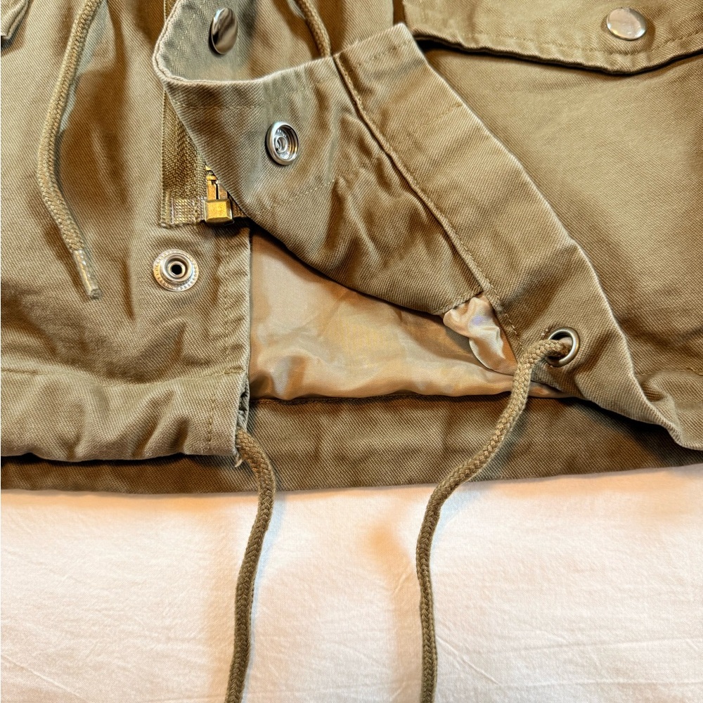 Olive Green Hooded Jacket with Patches - Picture 5 of 11